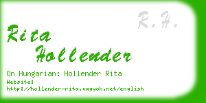 rita hollender business card